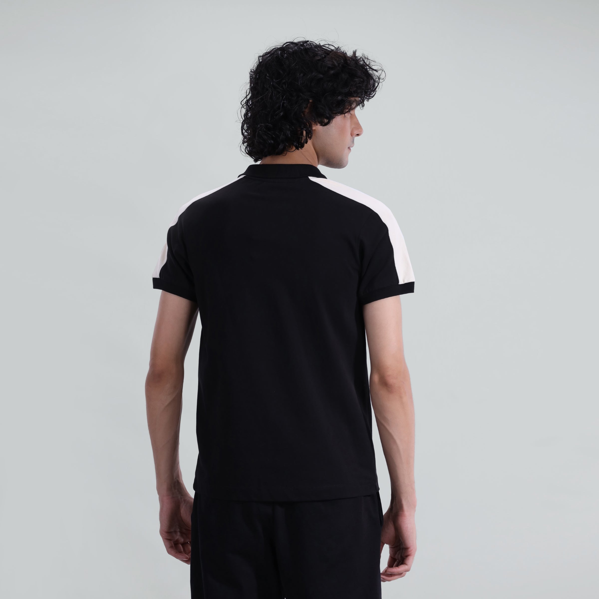 Paneled Zipper Polo
