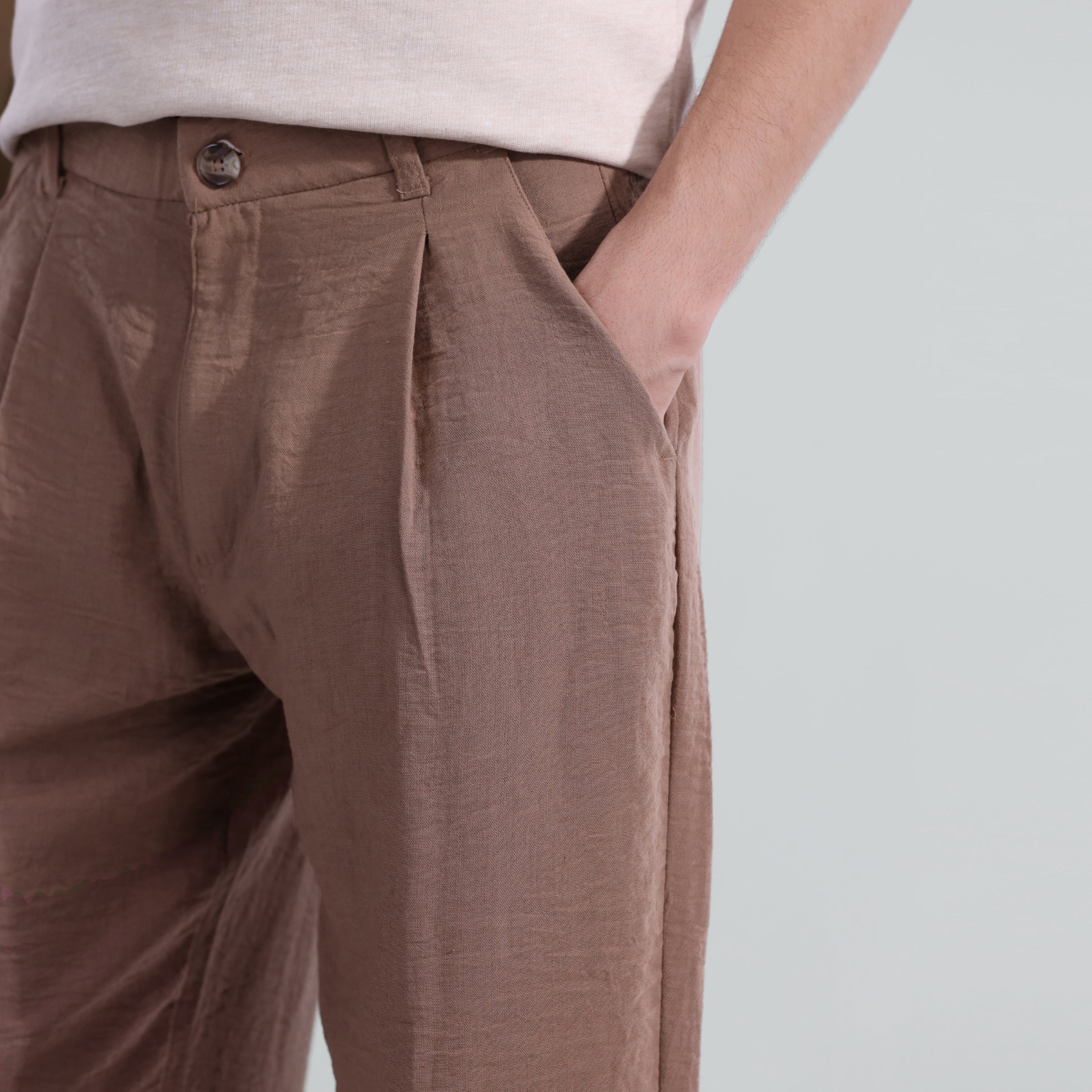 Textured Pleated Trouser