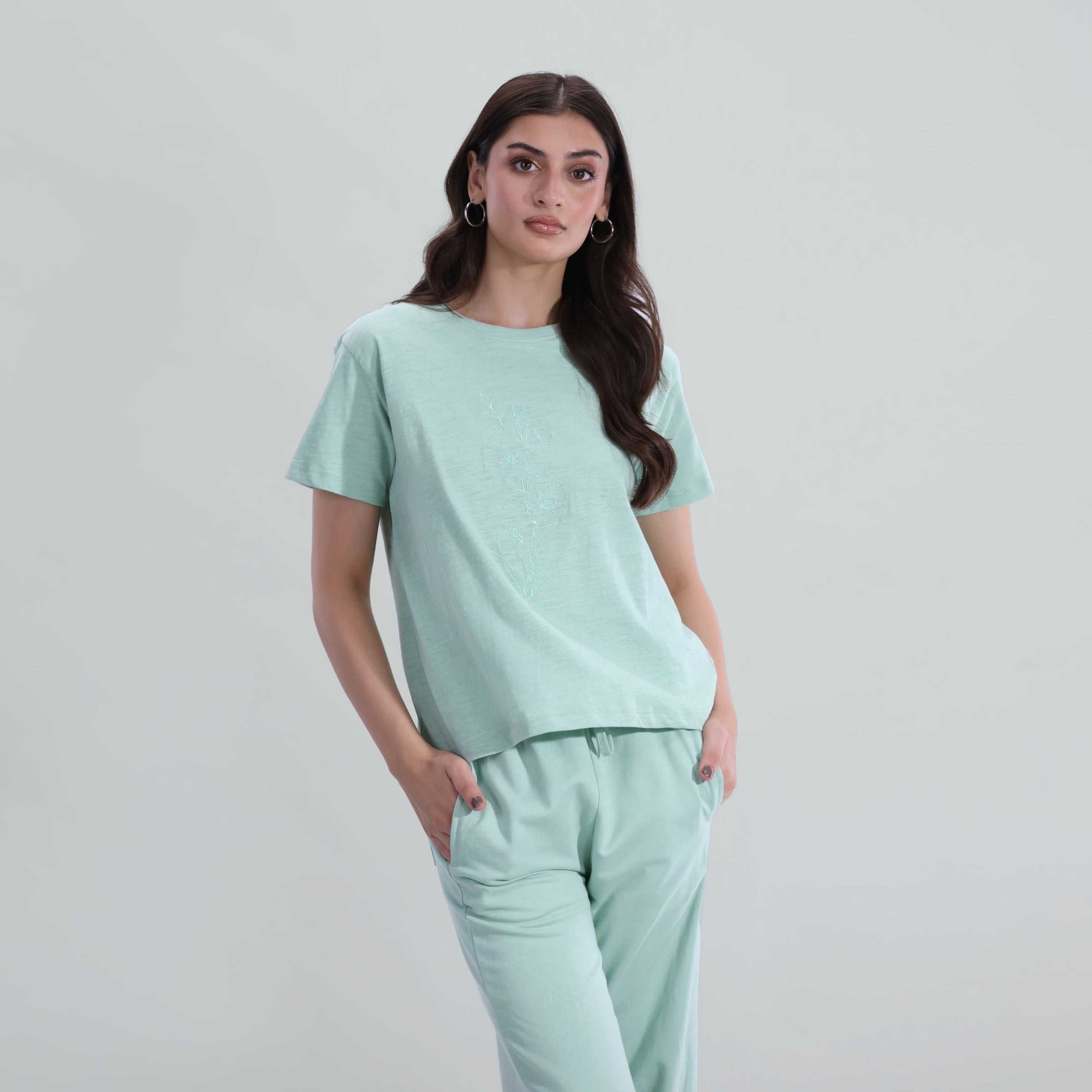 Slub Embroidered Tee