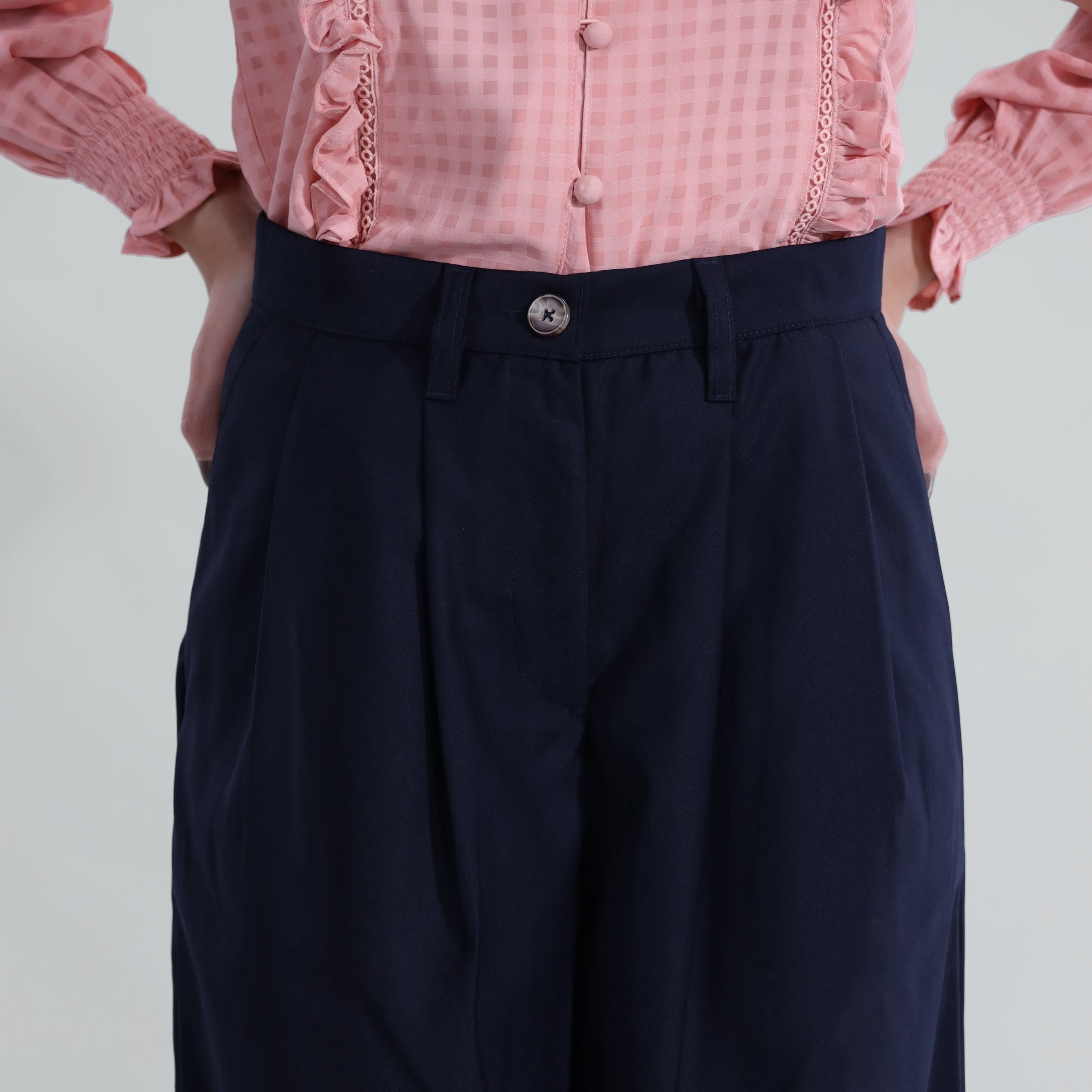 Tailored Wide Leg Pleated Trouser