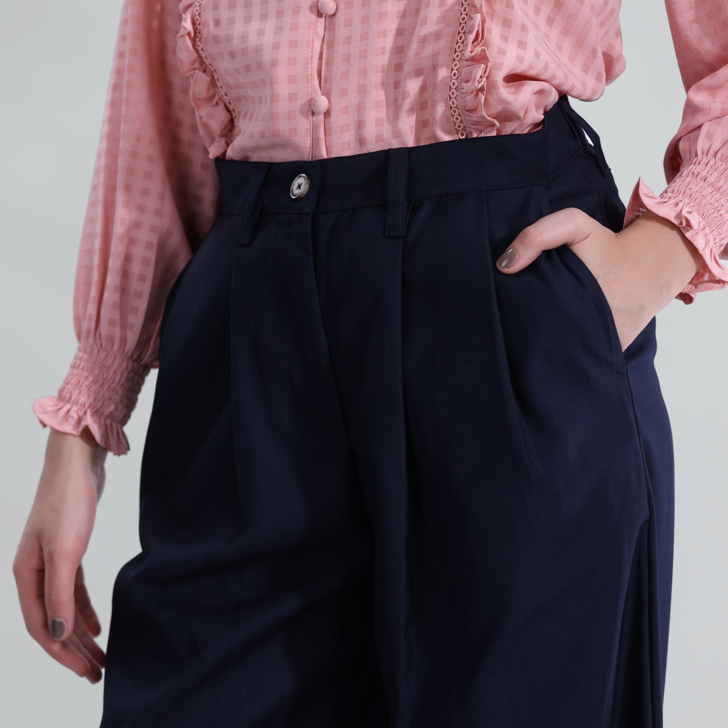 Tailored Wide Leg Pleated Trouser