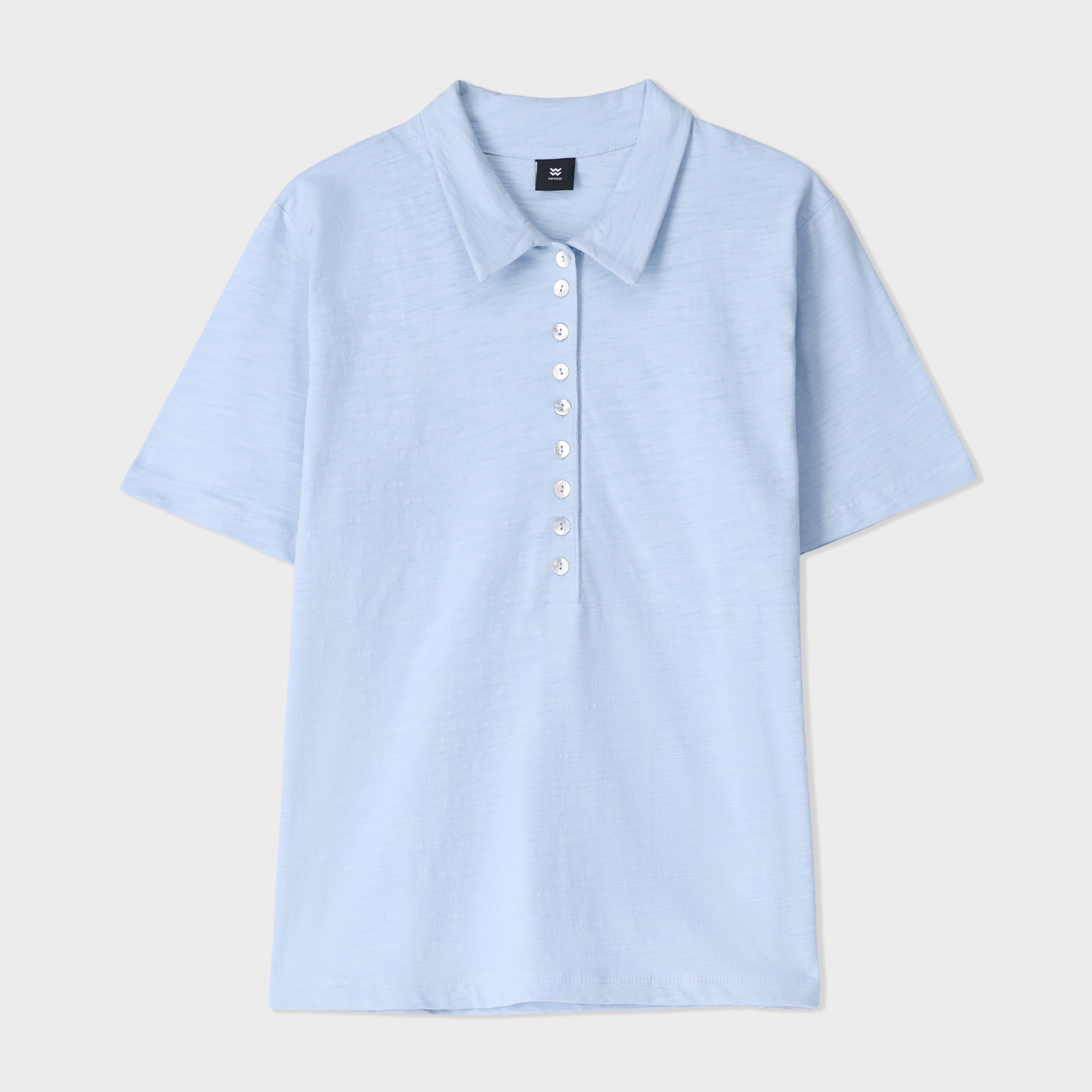 Slub Half Placket Top