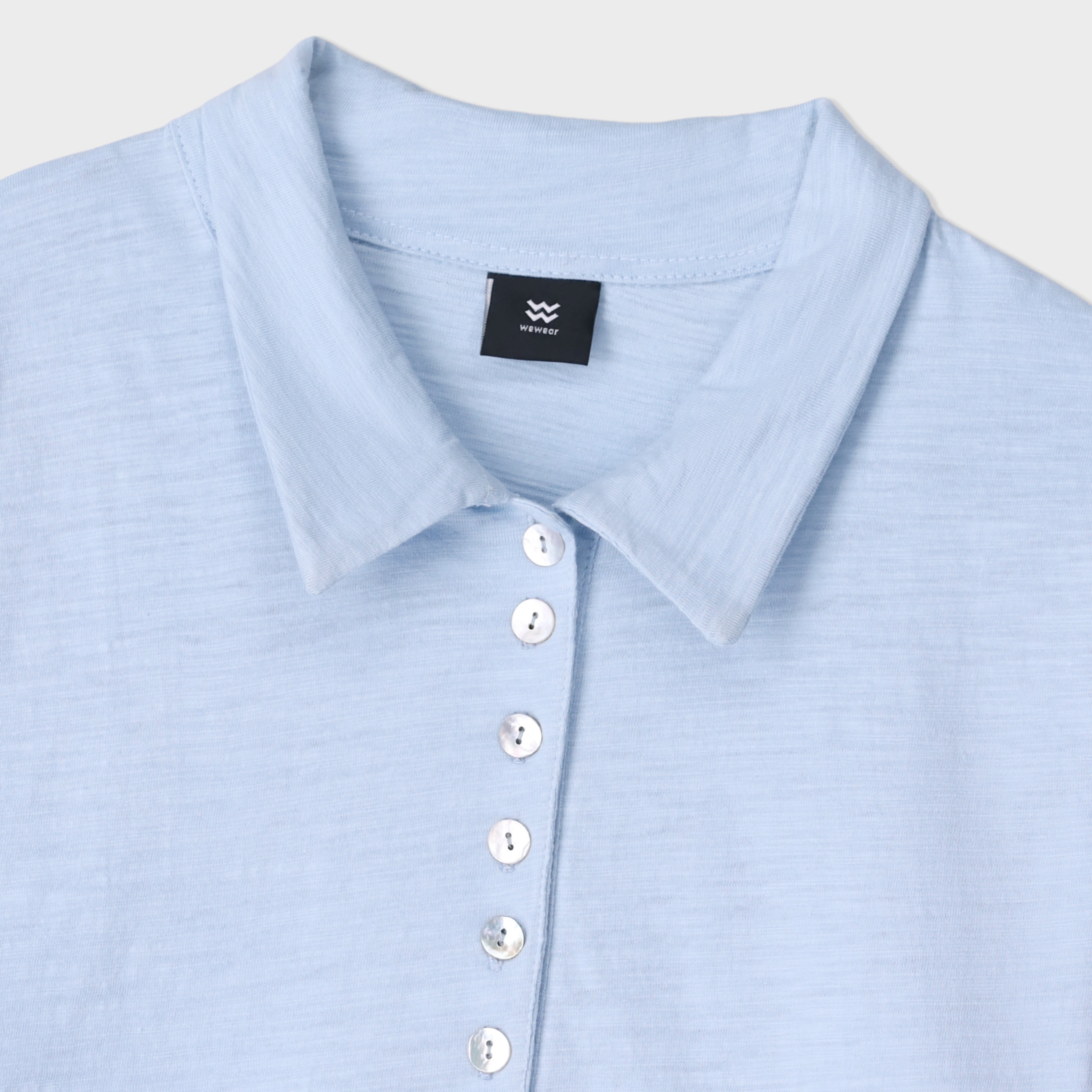 Slub Half Placket Top