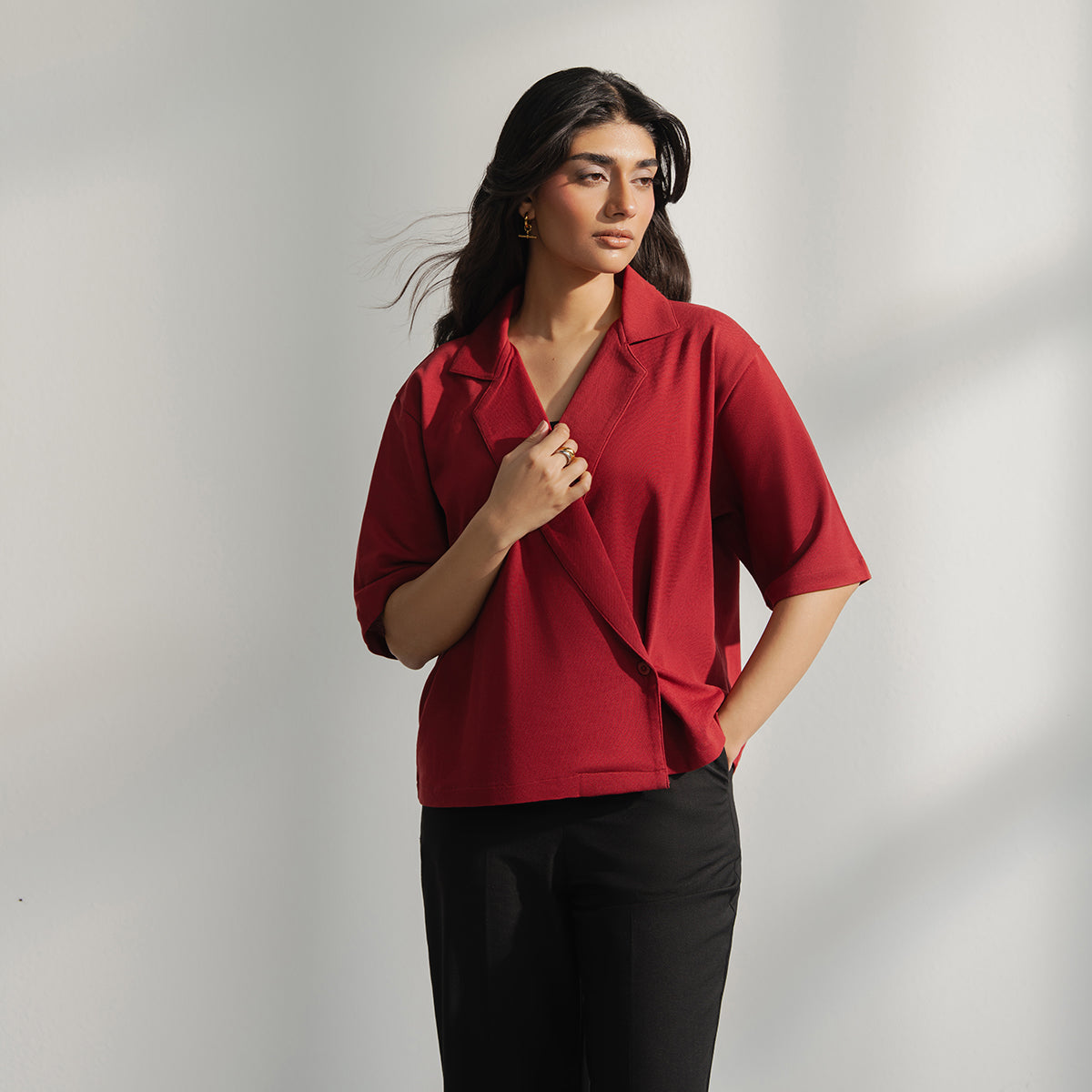 Assymetrical Pique Top