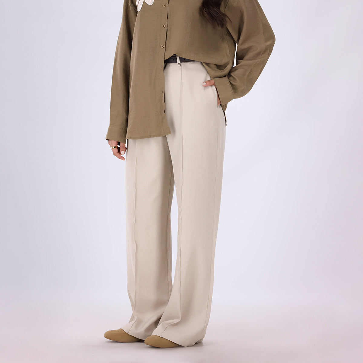 Concealed Belt Tailored Pant