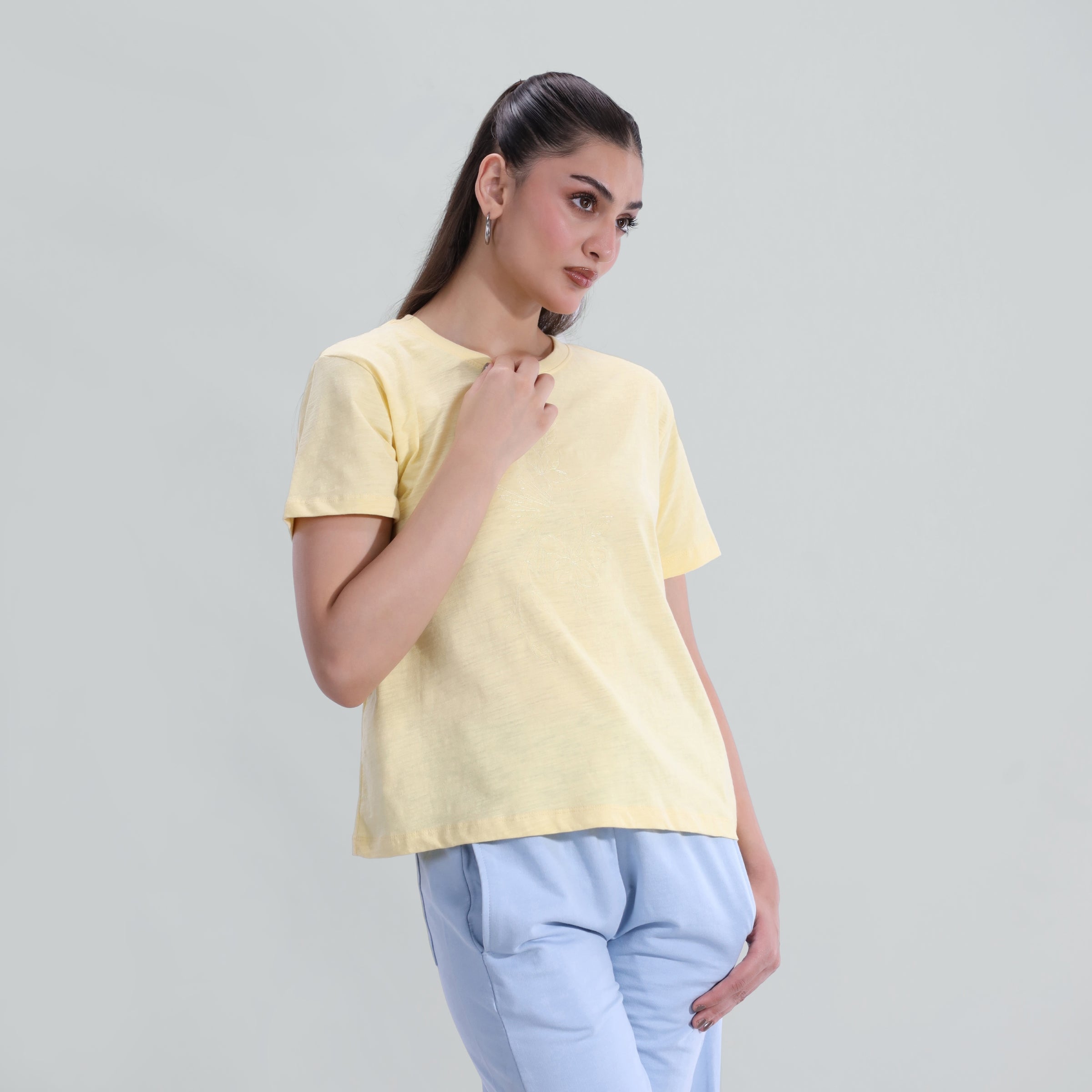 Slub Embroidered Tee