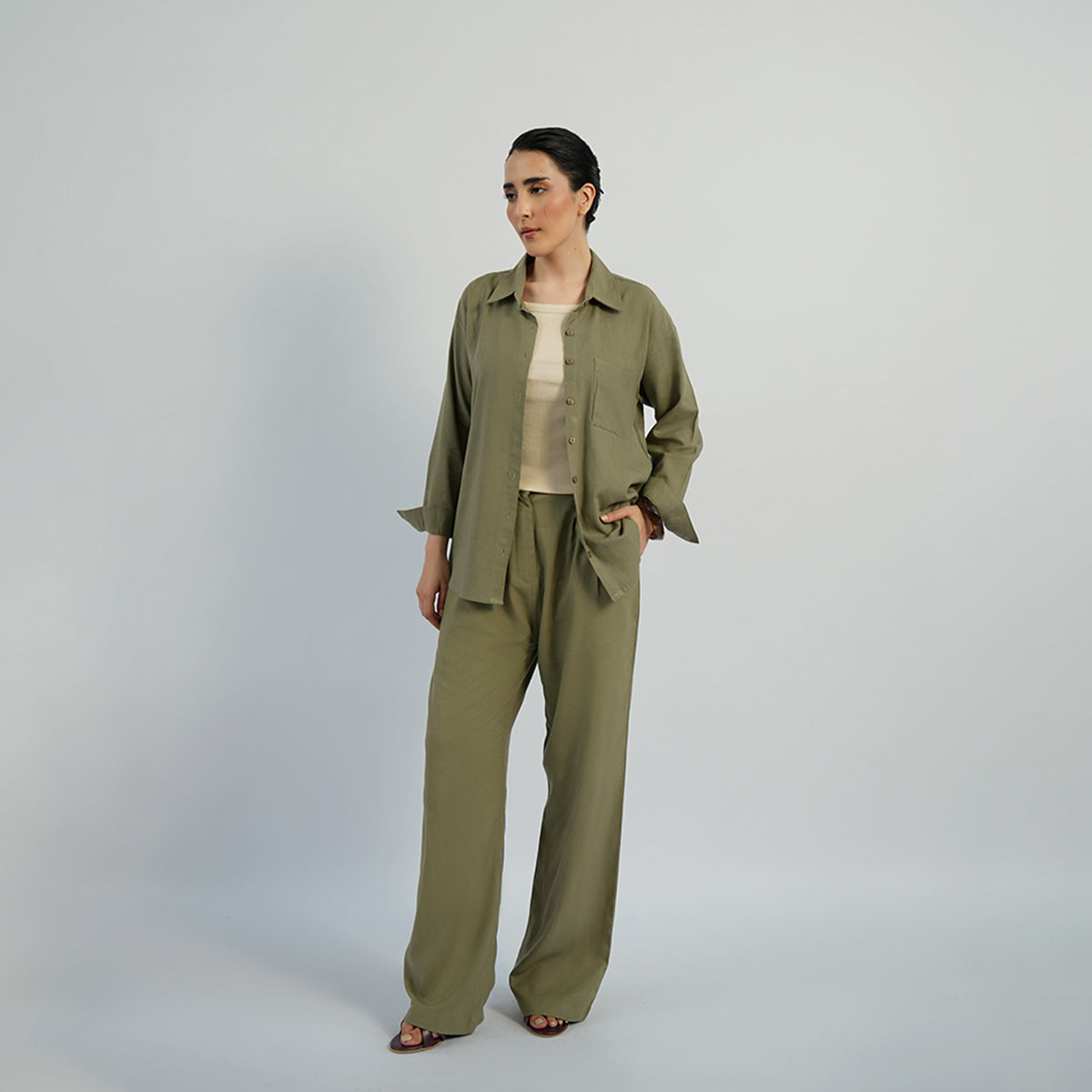 Cottonello Olive Trouser