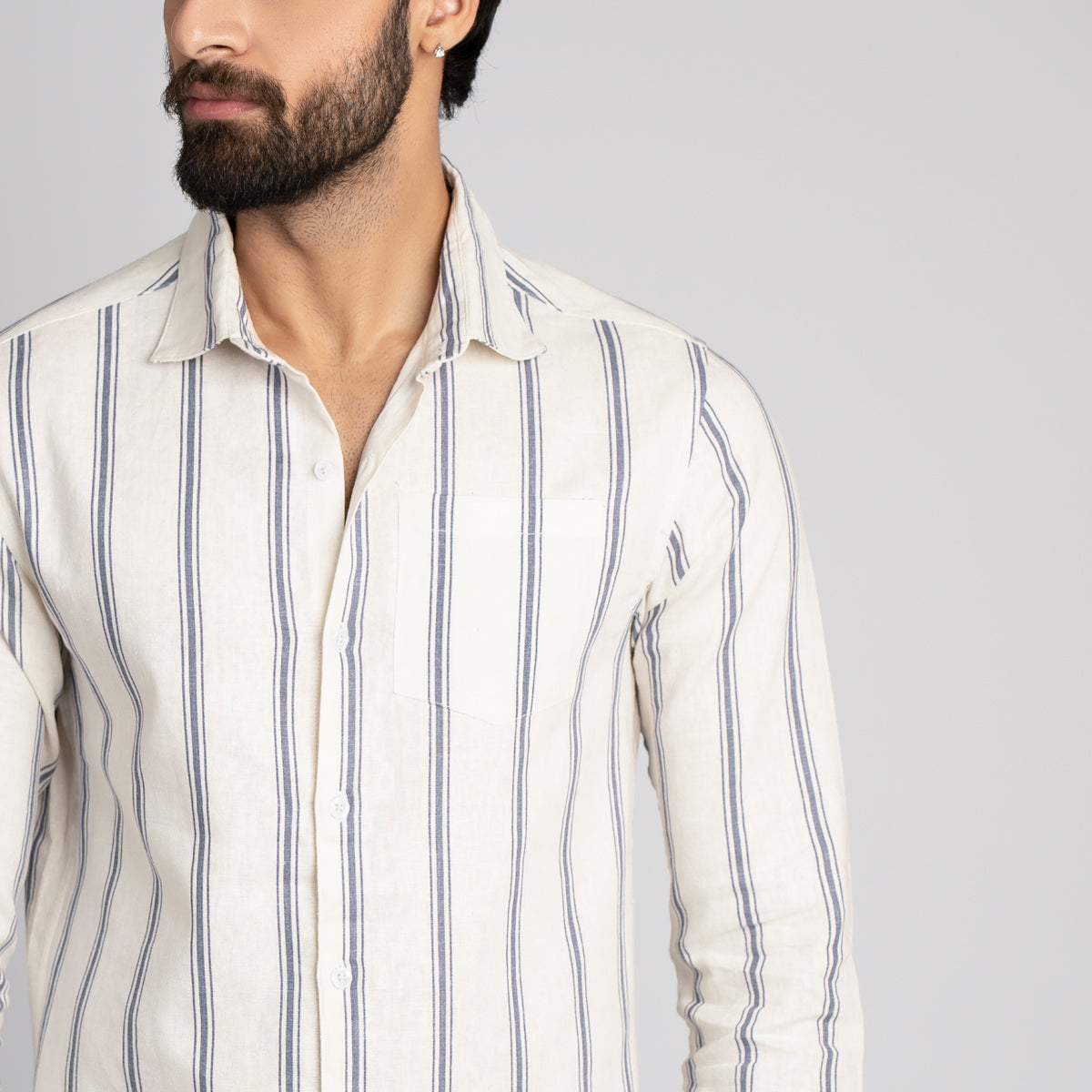 Irish Linen Plain Slim Shirt - HSSM3230008