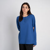 Long Sleeve Relaxed Henley Tee - HSSW1230007